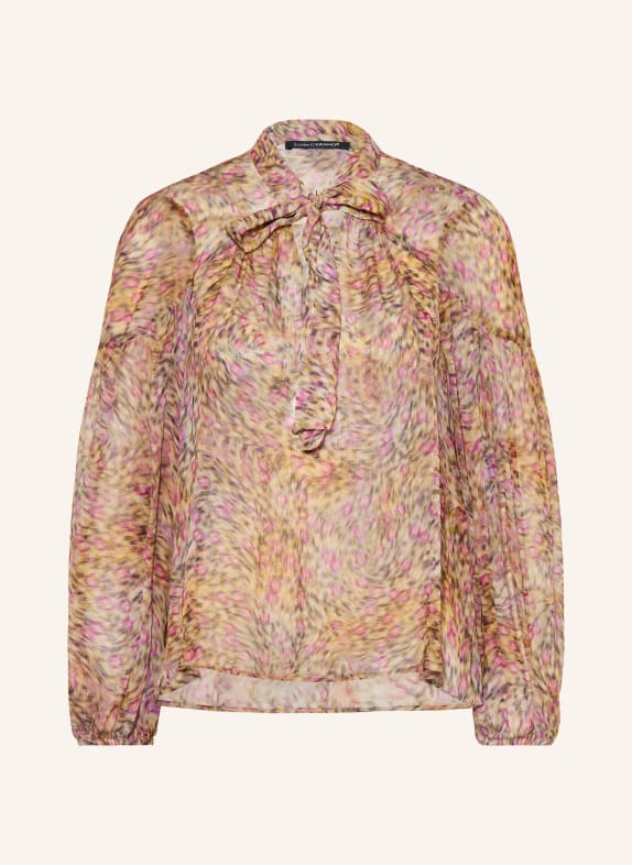 LUISA CERANO Bow-tie blouse BEIGE / NEON PURPLE / BLACK