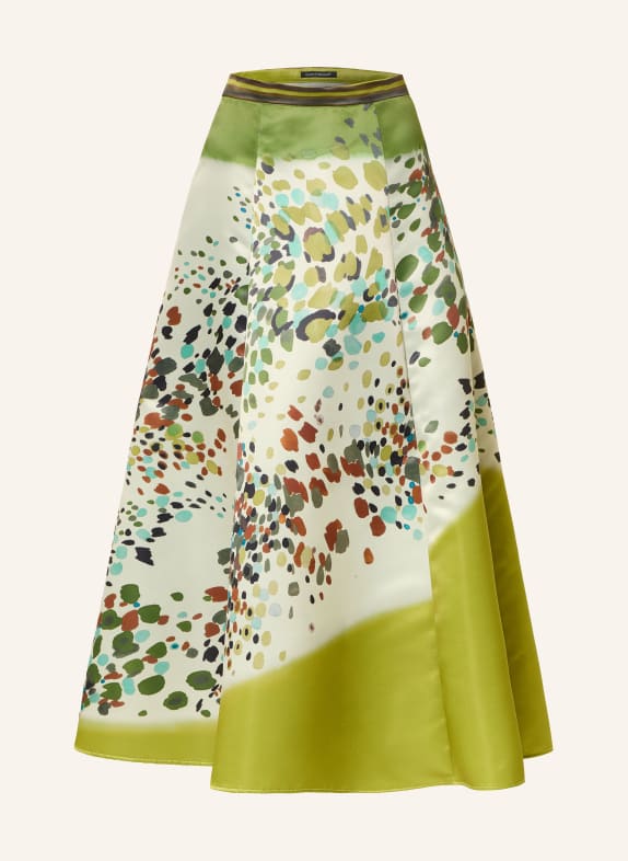 LUISA CERANO jupe en satin VERT / MARRON / BLEU PÉTROLE