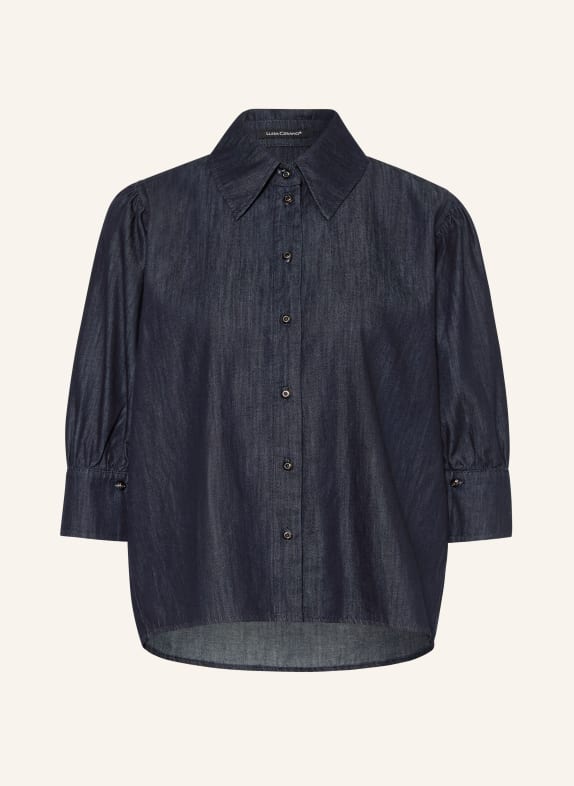 LUISA CERANO Denim blouse with 3/4 sleeves DARK BLUE