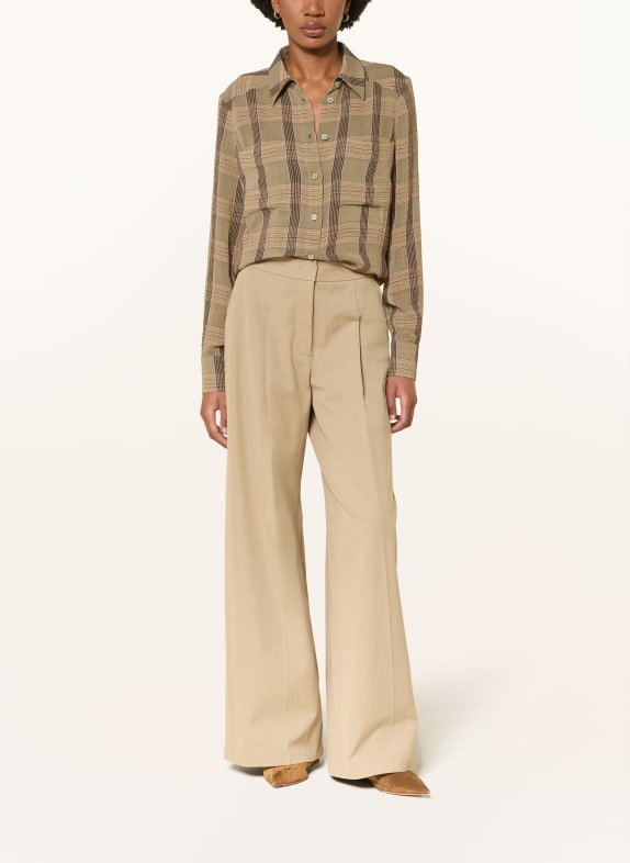 LUISA CERANO Hemdbluse KHAKI / CAMEL / SCHWARZ