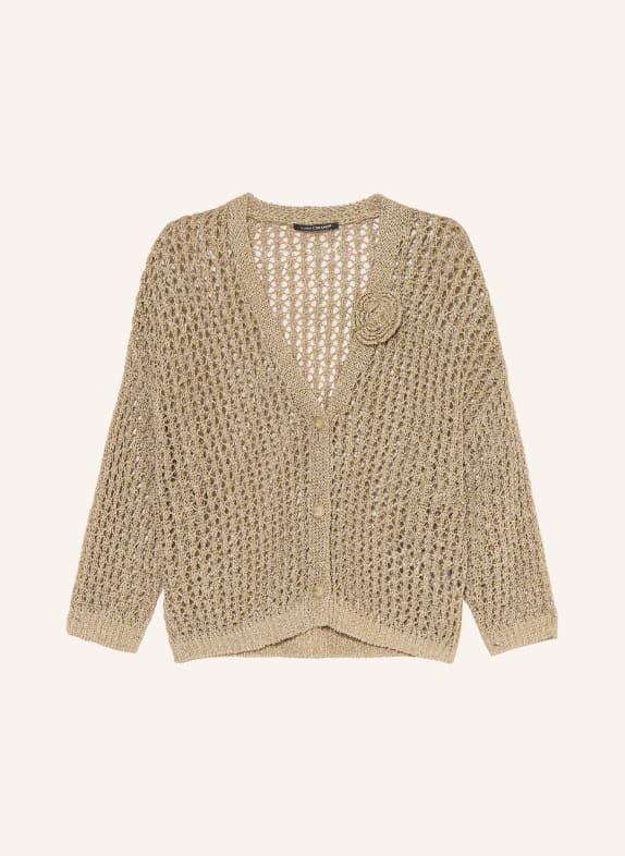 LUISA CERANO Cardigan din in cu fir strălucitor BEJ