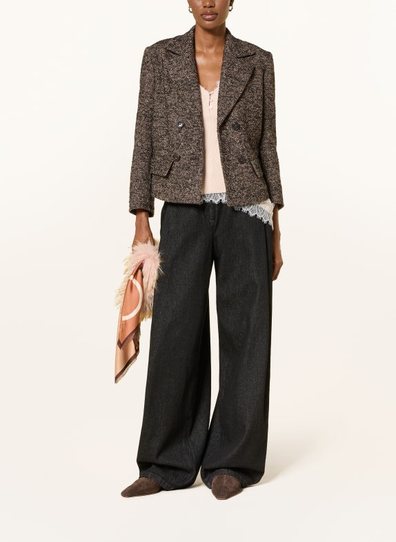 LUISA CERANO Blazer mit Glitzergarn CREME / TAUPE / DUNKELGRAU