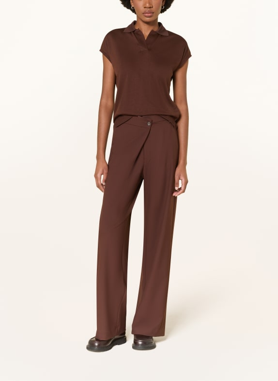 LUISA CERANO Jersey-poloskjorte BRUN