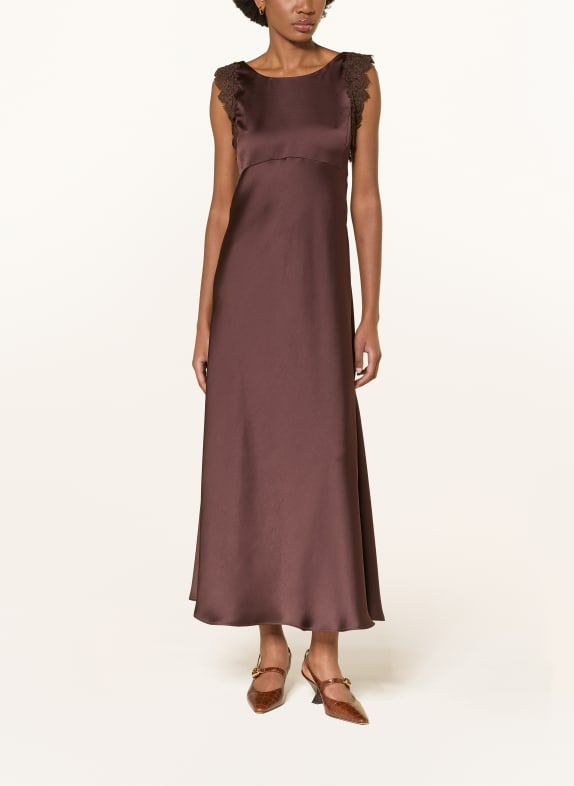 LUISA CERANO Abendkleid mit Spitze DUNKELBRAUN