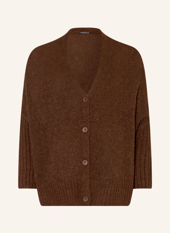 LUISA CERANO Cardigan en alpaga MARRON FONCÉ