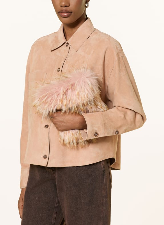 LUISA CERANO Umhängetasche aus Kunstfell ALTROSA / BEIGE