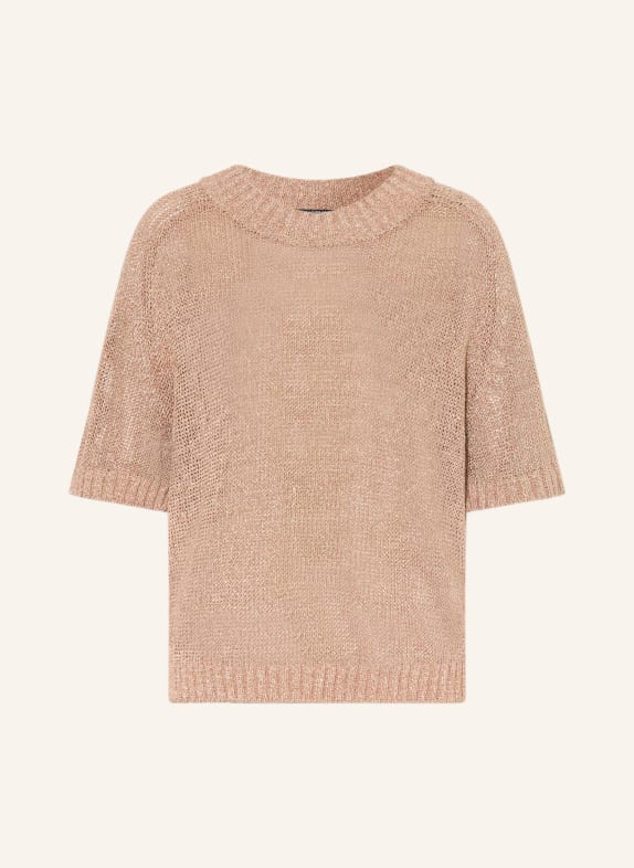 LUISA CERANO Strickshirt aus Leinen mit Glitzergarn ALTROSA