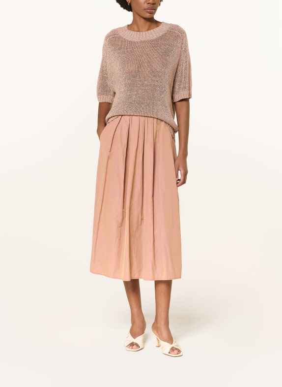 LUISA CERANO Strickshirt aus Leinen mit Glitzergarn ALTROSA