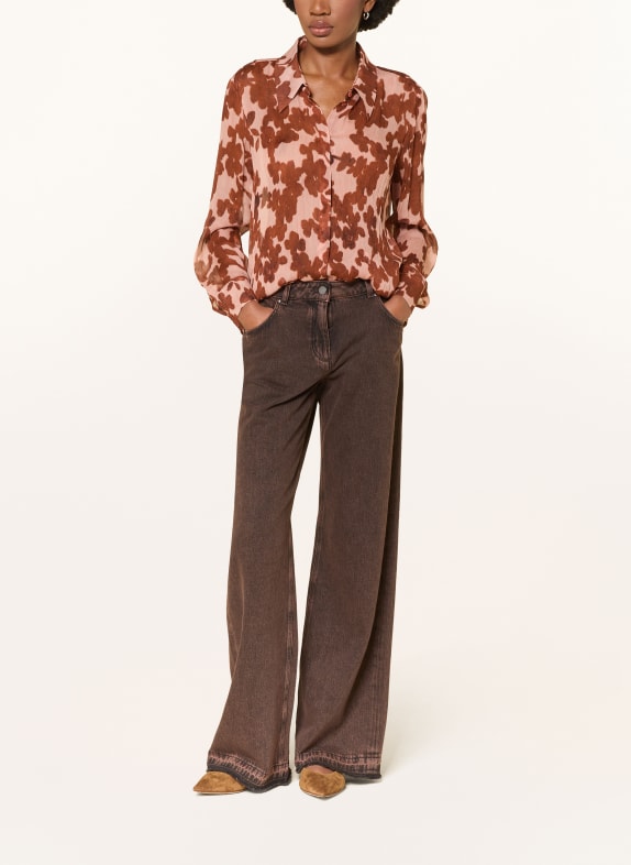 LUISA CERANO Hemdbluse ROSÉ / BRAUN