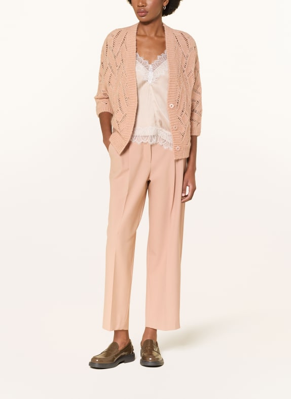 LUISA CERANO Strickjacke mit Alpaka und 3/4-Arm CAMEL