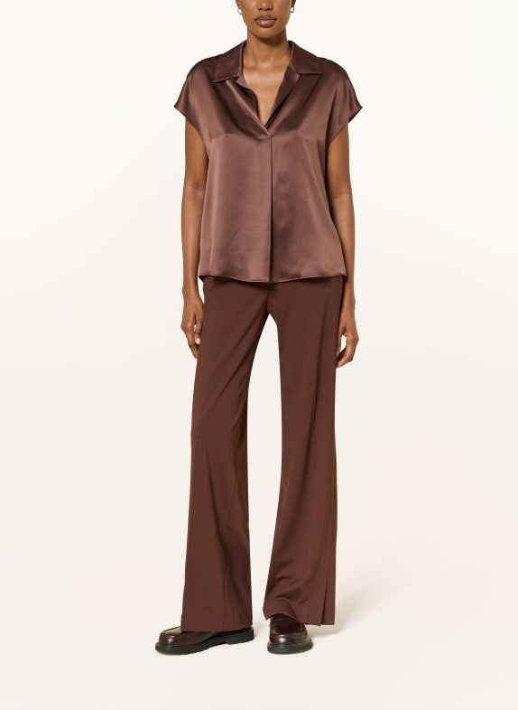 LUISA CERANO Blusenshirt aus Seide DUNKELBRAUN