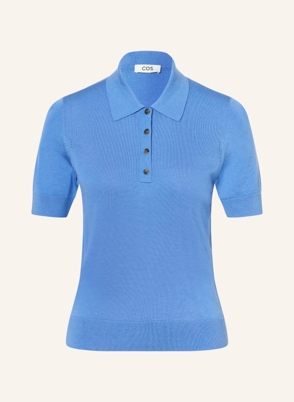 COS Strick-Poloshirt BLAU