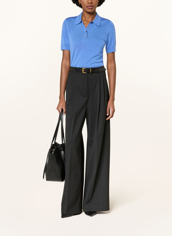 COS Gebreid poloshirt BLAUW
