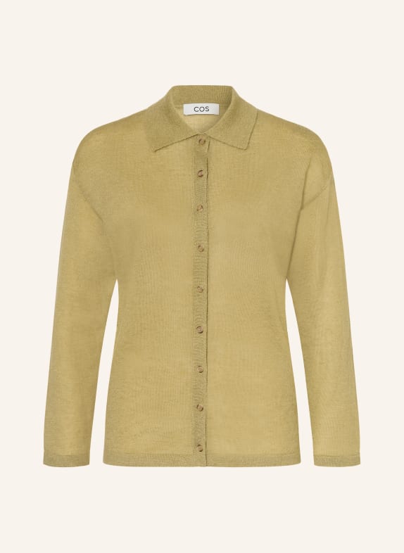 COS Cardigan en mohair VERT CLAIR
