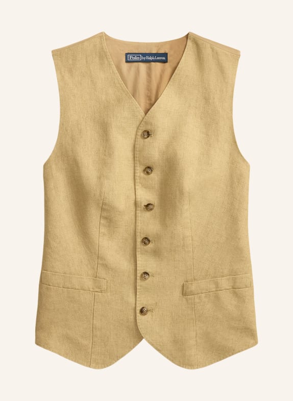 POLO RALPH LAUREN Blazerweste mit Leinen CAMEL