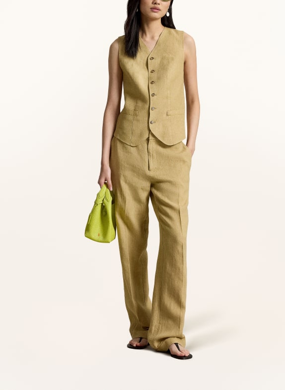 POLO RALPH LAUREN Blazerweste mit Leinen CAMEL