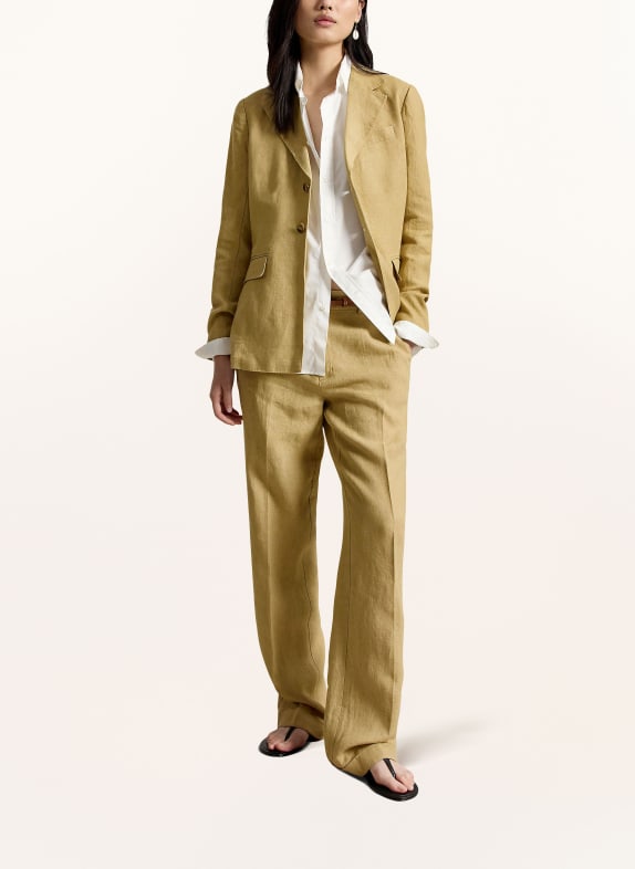 POLO RALPH LAUREN Linnen broek met wijde pijpen CAMEL