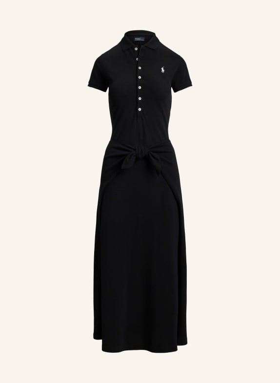 POLO RALPH LAUREN Piqué-Polokleid SCHWARZ