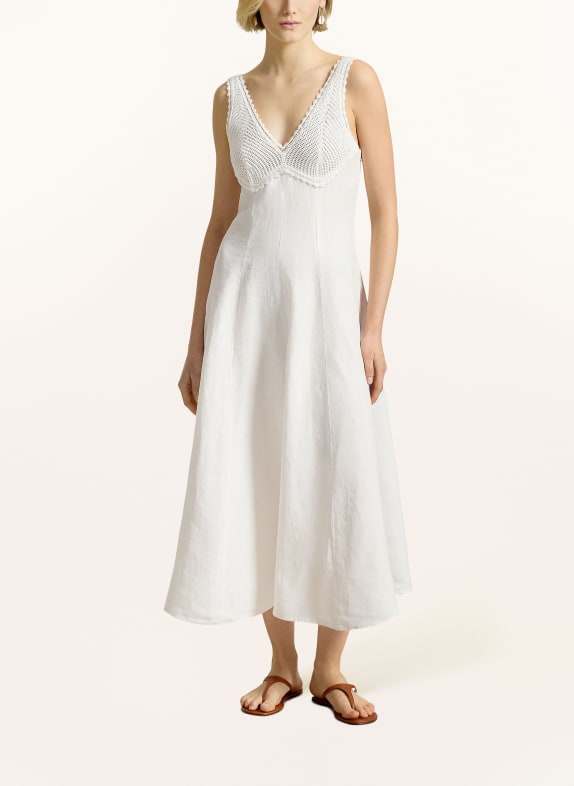 POLO RALPH LAUREN Linnen jurk WIT