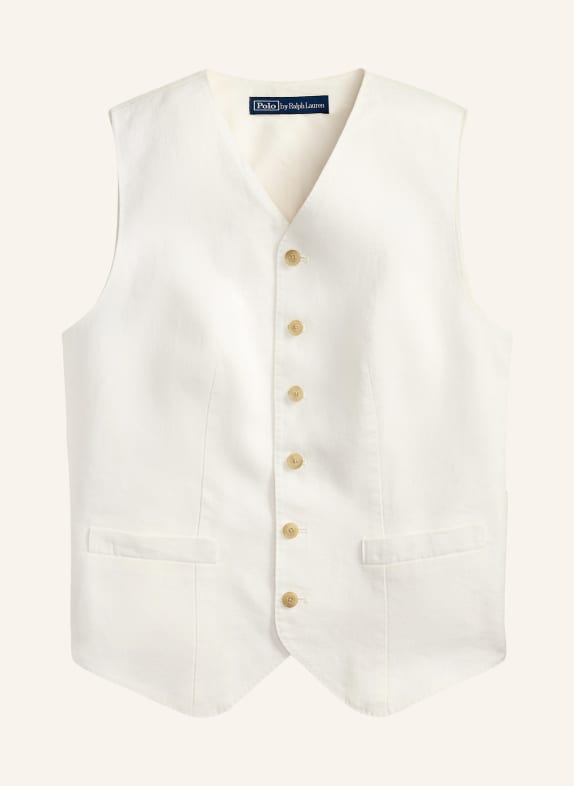 POLO RALPH LAUREN Blazerweste mit Leinen WEISS