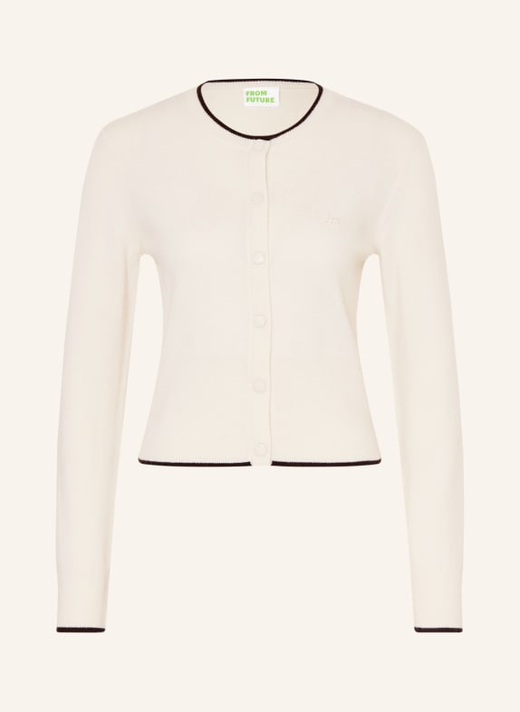 FROM FUTURE Kasjmier vest ECRU / ZWART