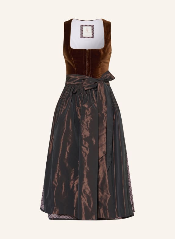 Johann & Johanna Dirndl im Materialmix DUNKELBRAUN / SCHWARZ