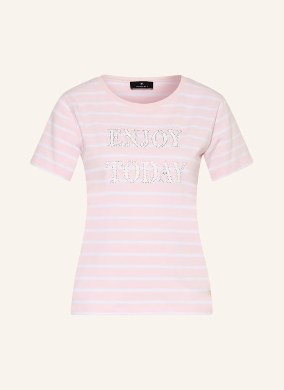 monari T-Shirt mit Schmucksteinen ROSA / ECRU