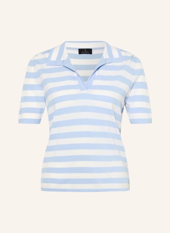 monari Strick-Poloshirt HELLBLAU / WEISS