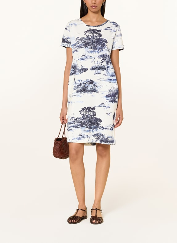 monari Sweatkleid DUNKELBLAU / BLAU / WEISS