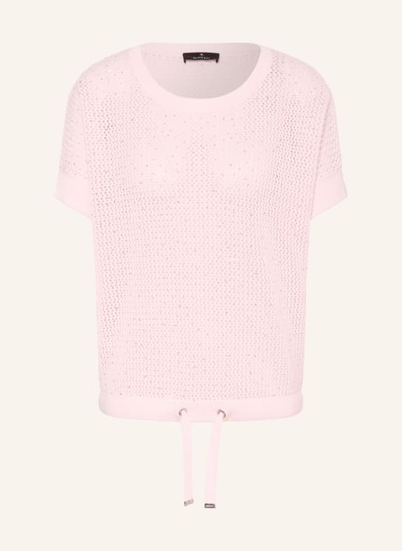 monari Gebreid shirt met sierstenen ROZE