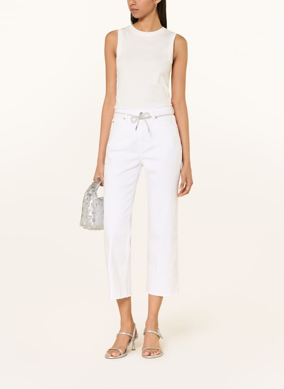 monari Cropped Jeans mit Schmucksteinen 105 cream