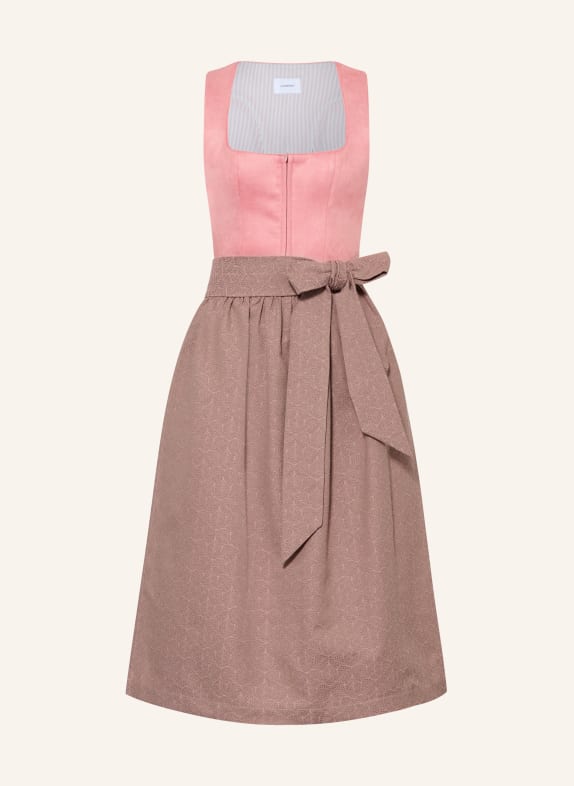 LIMBERRY Dirndl SORAIA z mieszanki materiałów RÓŻOWY / BRUDNY RÓŻ