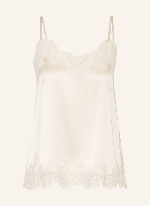 darling harbour Top en satin et dentelle CHAMPAGNER