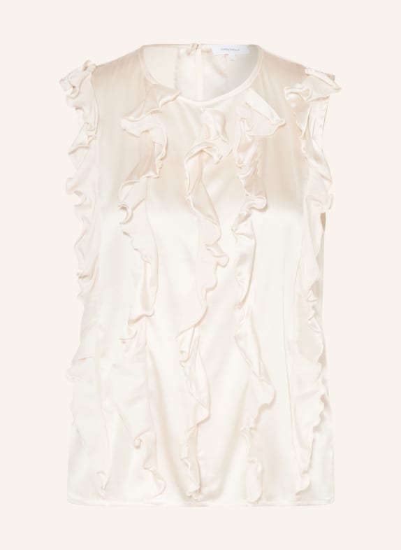 darling harbour Top en soie à volants CHAMPAGNER