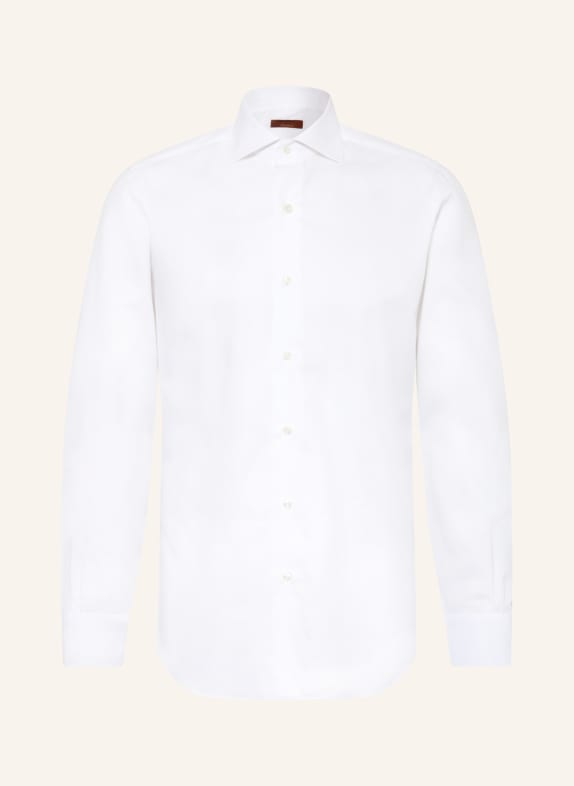 BARBA NAPOLI Slim-Fit Piqué Shirt WHITE