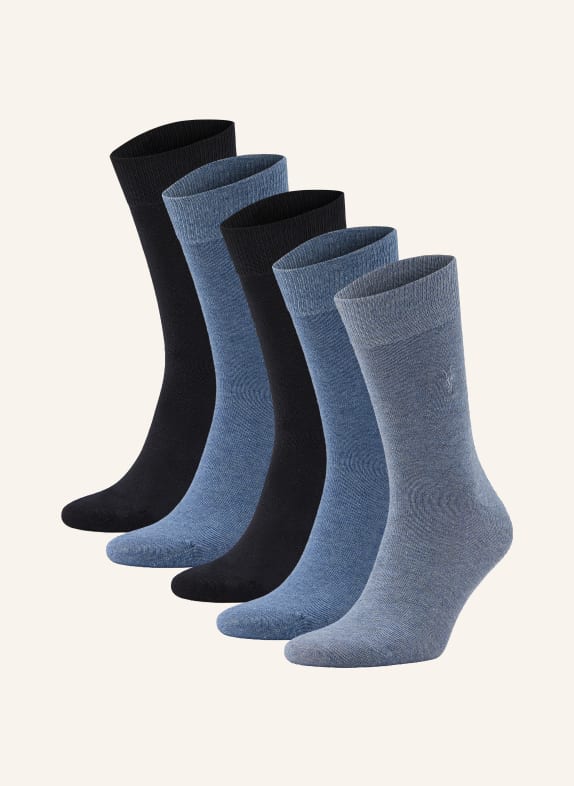 ALLSAINTS Lot de 3 paires de chaussettes ADAN BLEU GRIS / NOIR