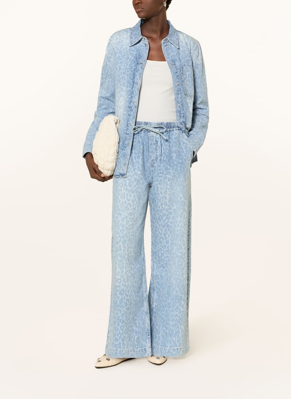 Lala Berlin Wide Leg Jeans PALOMA washed blue leo