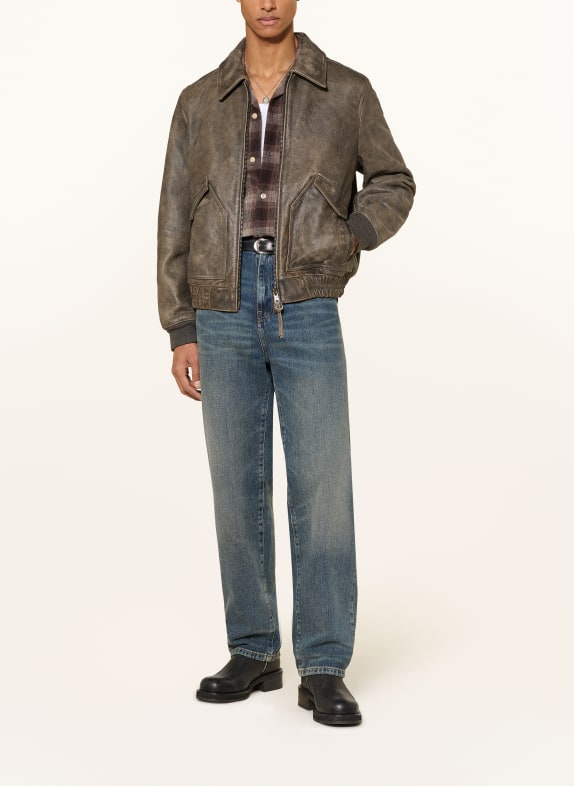 ALLSAINTS Leren jas MARLAND BRUIN