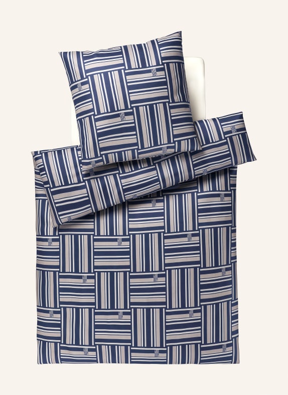 JOOP! Linge de lit WEAVE BLEU FONCÉ / GRIS / BLANC