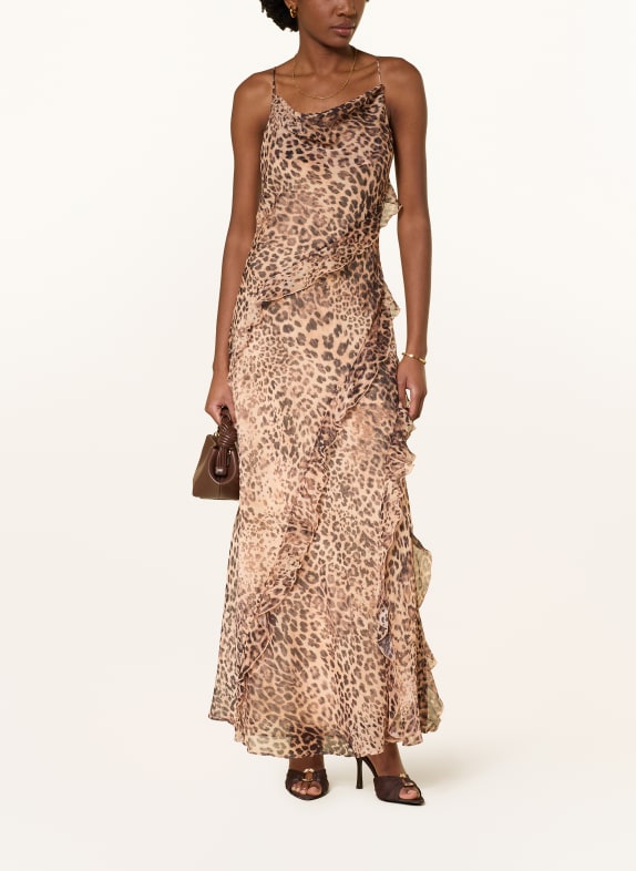 MRS & HUGS Kleid mit Volants BEIGE / SCHWARZ