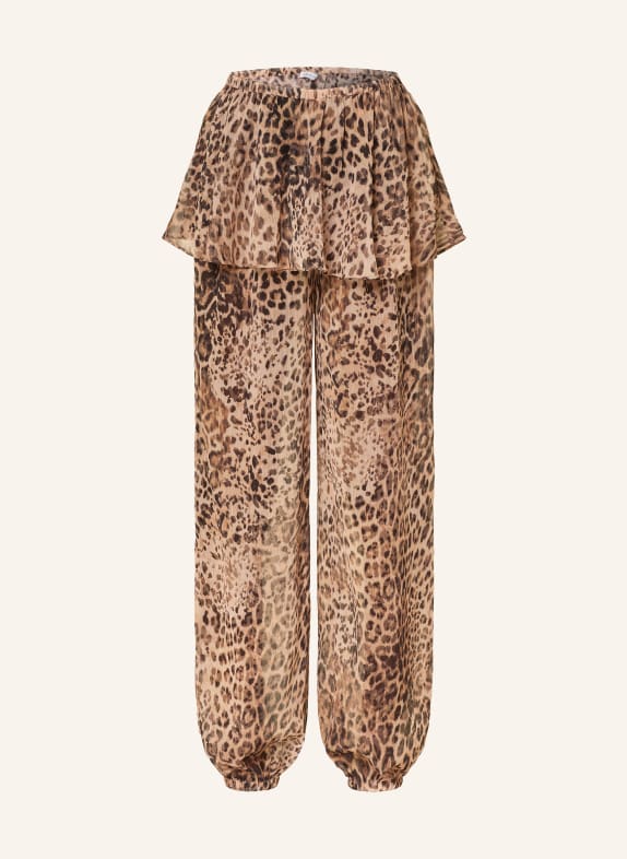 MRS & HUGS Kalhoty s volánky BÉŽOVÁ / TMAVĚ HNĚDÁ