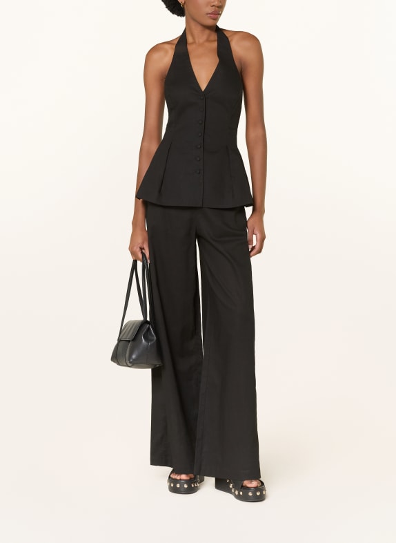 MRS & HUGS Marlene-broek met linnen ZWART