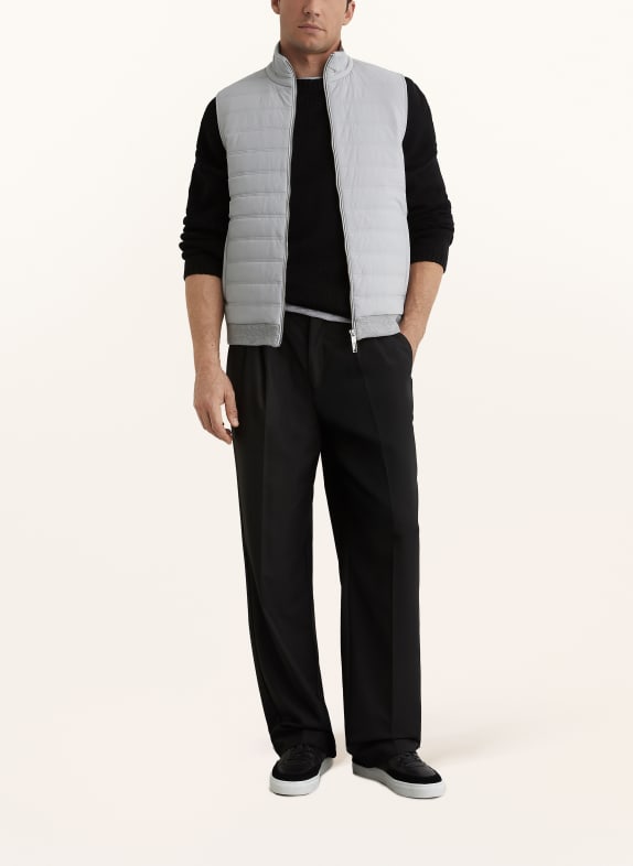 REISS Steppvest NEWFORD in materiaalmix LICHTGRIJS