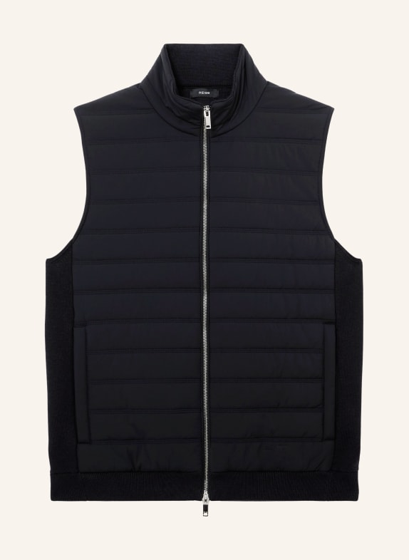 REISS Steppvest NEWFORD in materiaalmix DONKERBLAUW