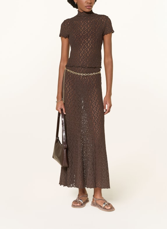 MRS & HUGS Kanten rok MARRON FONCÉ