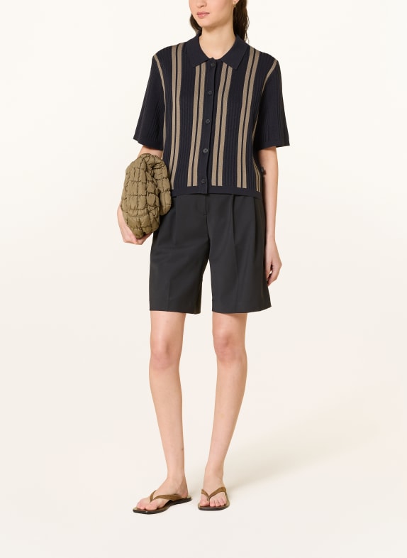 Marc O'Polo Gebreide blouse DONKERBLAUW / CAMEL