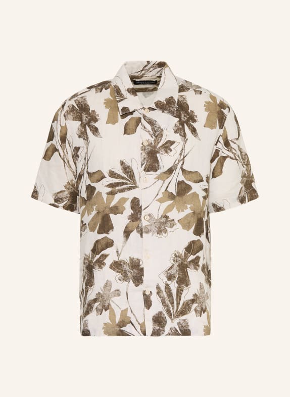 Marc O'Polo Kurzarm-Hemd Regular Fit aus Leinen BRAUN / CREME