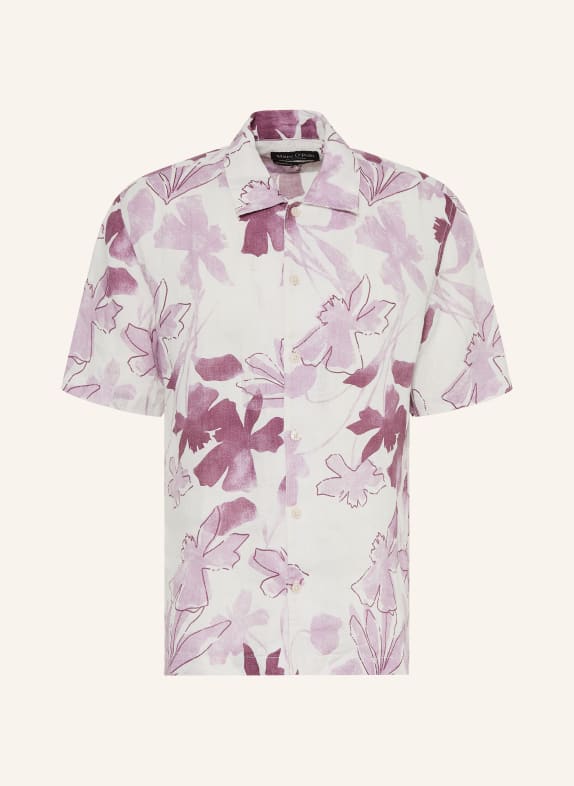 Marc O'Polo Chemise à manches courtes coupe classique en lin CRÈME / VIEUX ROSE