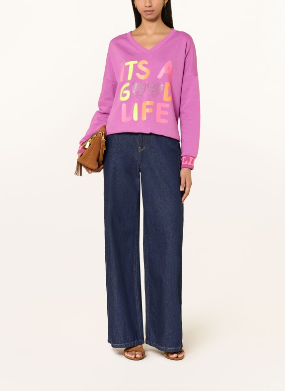 miss goodlife Sweatshirt met strass-steentjes FUCHSIA / NEONROZE / NEONGEEL