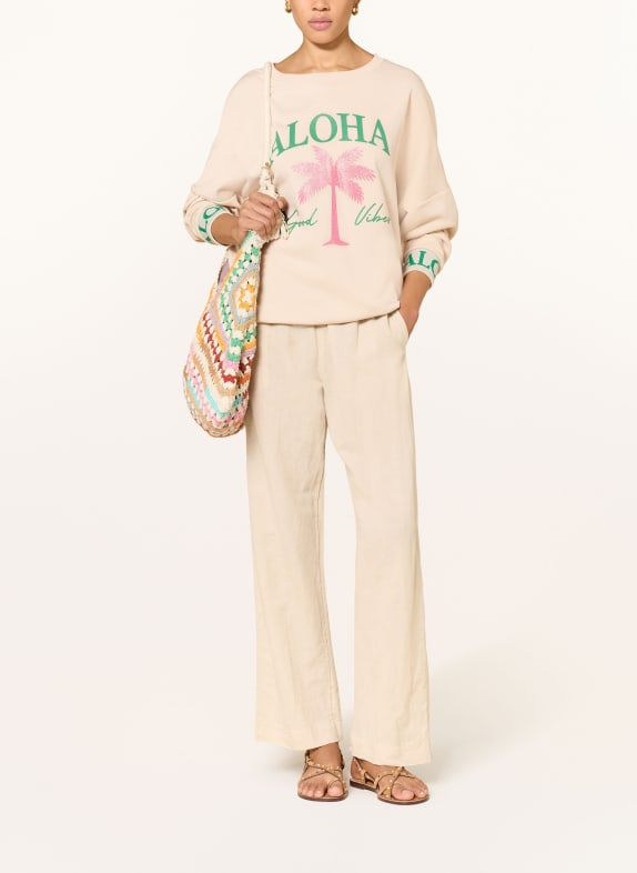 miss goodlife Sweatshirt BEIGE / NEONROZE / GROEN